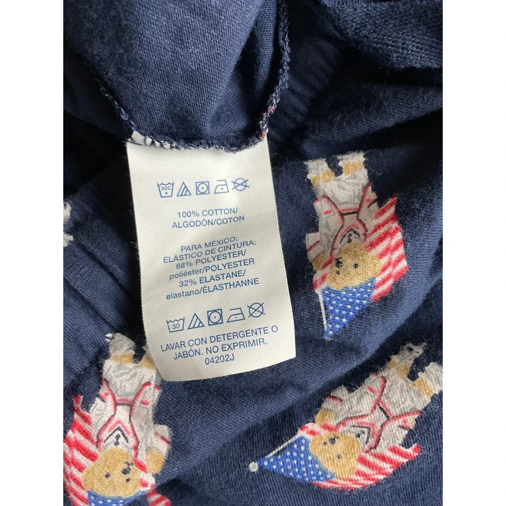 Polo Ralph Lauren Mens Navy Blue Polo Bear American Flag Sleep Shorts Medium